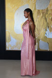 Sexy Pink Low Cut Backless Mermaid Long Prom Dress Evening Dress HZ1024