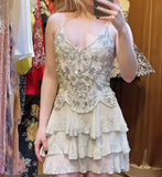 Vintage Embroidery Beaded Homecoming Dress A-Line Backless Party Dress Short Cocktail Dress HZ1024