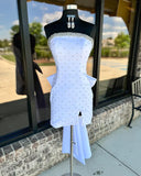 Fashion White Beaded Bowknot Design Elegant Strapless Homecoming Dress HZ1024