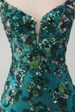 Charming Dark Green Beading Sequins Bodycon Design A-line Lace-up Homecoming Dress HZ1024