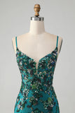 Charming Dark Green Beading Sequins Bodycon Design A-line Lace-up Homecoming Dress HZ1024
