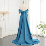 Gorgeous Sparkling Sequin Embroidery Off-the-shoulder A-Line Long Prom Dress Evening Dress HZ1024