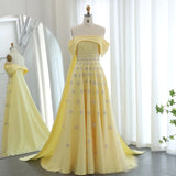 Gorgeous Sparkling Sequin Embroidery Off-the-shoulder A-Line Long Prom Dress Evening Dress HZ1024