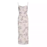 New Fashion Rose Floral Design A-line Sleeveless Spaghetti Strap Dress HZ1024