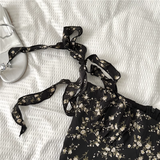 New Simple Floral Design A-line Sleeveless Spaghetti Strap Dress HZ1024