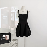 New Simple Square Collar Design A-line Sleeveless Spaghetti Strap Dress HZ1024