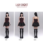 Simple Fashion Red Black Plaid Design Spaghetti Strap Dress HZ1024