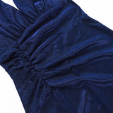 Vintage Shiny V-neck Halter Dress Mermaid Long High Slit Summer Dresses Prom Dress Evening Dress HZ1024