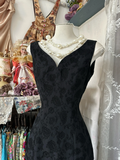 Vintage Black V-neck Exquisite Embroidery Design Elegant Mermaid Long Evening Dress Prom Dresses HZ1024