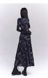 New Fashion Design Floral Pattern Women Long-sleeved Dress HZ1024