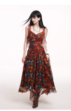 New Fashion Floral Pattern Design Spaghetti Strap Dress HZ1024