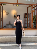 Elegant Fashion Black Sleeveless Spaghetti Strap Dress HZ1024
