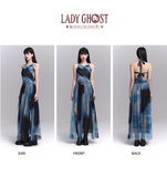 New Fashion Party Blue Chiffon Halter Dress HZ1024