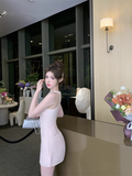 Fashion Pink Beading Design A-line Halter Homecoming Dress HZ1024