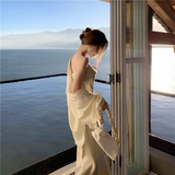 New Simple Design A-line Satin Sleeveless Spaghetti Strap Dress HZ1024