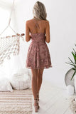 Charming Blush Appliques Design A-line Spaghetti Strap Homecoming Dress HZ1024