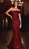 Vintage Shiny Beaded Mermaid Prom Dress One Shoulder Evening Dress Long Formal Dress HZ1024