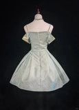 Sparkling Light Blue Sequin Spaghetti Strap Design A-line Satin Party Dress Homecoming Dress HZ1024