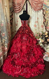 Vintage Burgundy Sweetheart Satin Strapless Beading Sweet 16 Quinceanera A-Line Evening Dress Ball Gown HZ1024