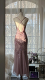 Vintage Elegant Purple Fairy Long Chiffon Spaghetti Strap Romantic Ball Gown Evening Dress Prom Dresses HZ1024