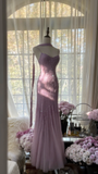Retro Pink Sparkling Beaded Mermaid Chiffon Ball Gown Evening Dress Prom Dress HZ1024