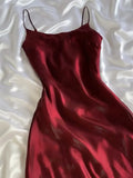 Vintage Burgundy Chiffon Prom Dress Sheath Spaghetti Strap Evening Dress Long Formal Dress HZ1024