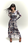 New Fashion Floral Pattern Design Women Long-sleeved Dress HZ1024