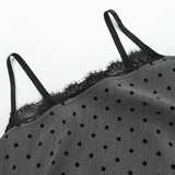 Vintage Gray Dot Pattern Spaghetti Strap Sheath Short Summer Dresses Party Dress Homecoming Dress HZ1024