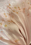 Vintage Pink Satin Embroidery Strapless Mermaid Long Prom Dress Evening Dress HZ1024