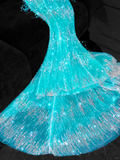 Gorgeous Sparkling Blue Beaded Sequin Mermaid Elegant Chiffon Tulle Evening Dress Prom Dresses HZ1024