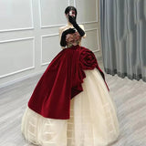 Unique Rose Design Strapless Sweet 16 Quinceanera A-Line Prom Dress Birthday Dress Evening Dress Ball Gown HZ1024