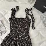 New Simple Floral Design A-line Sleeveless Spaghetti Strap Dress HZ1024
