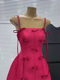 New Fashion Bow Design A-line Spaghetti Strap Party Dresses Homecoming Dresses, HZ1024