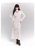 New Fashion White Sweater Style Long-sleeved Dress HZ1024