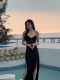 New Sexy Black Sleeveless Lace Spaghetti Strap Dress HZ1024