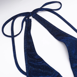 Vintage Shiny V-neck Halter Dress Mermaid Long High Slit Summer Dresses Prom Dress Evening Dress HZ1024