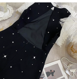 Elegant Black Beading Backless Design A-line Sleeveless Homecoming Dress HZ1024