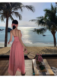 New Elegant Women Sexy Backless Beach Spaghetti Strap Dress HZ1024