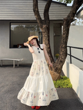 New Fashion Floral Design Beach Holiday A-line Sleeveless Vintage Dress HZ1024