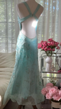 Retro Sparkling Light Blue Sweetheart Design A-line Romantic Chiffon Evening Dress Prom Dress HZ1024
