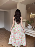 New Fashion Floral Design A-line Sleeveless Spaghetti Strap Dress HZ1024
