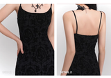 New Vintage High Quality Black Spaghetti Strap Dress HZ1024