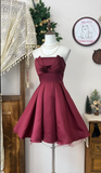 Simple Ruffle Strapless Design A-line Elegant Satin Homecoming Dress Party Dress HZ1024