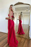 Vintage Red Spaghetti Strap Prom Dress Evening Gown Sheath Party Dress Long Formal Dress HZ1024