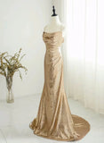 Champagne Sequins Long Prom Dress, Sequins Champagne Formal Dress HZ1024