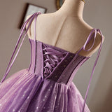 Light Purple Knee Length Straps Party Dress, Light Purple Homecoming Dress HZ1024