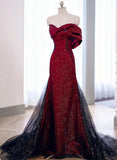 Black And Red Long Party Dress Prom Dress, Sweetheart Satin Evening Dress Formal Dress HZ1024