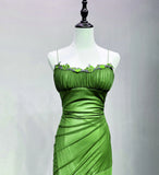 Green Spandex Straps Formal Dress, Green Evening Dress Prom Dress HZ1024