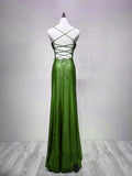 Green Spandex Straps Formal Dress, Green Evening Dress Prom Dress HZ1024