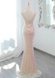 Lovely Sequins Mermaid Straps Long Party Dress, Sequins Mermaid Formal Dress HZ1024